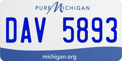 MI license plate DAV5893