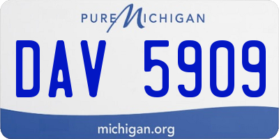MI license plate DAV5909