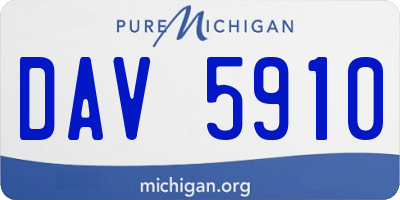 MI license plate DAV5910