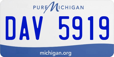 MI license plate DAV5919