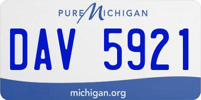 MI license plate DAV5921