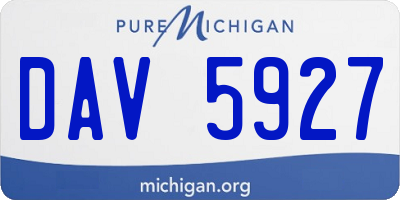 MI license plate DAV5927