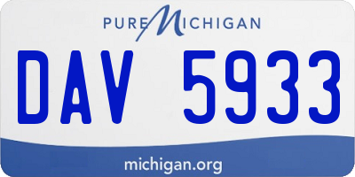 MI license plate DAV5933