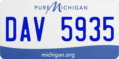 MI license plate DAV5935