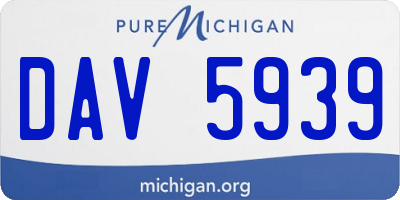MI license plate DAV5939