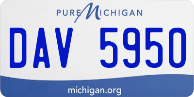 MI license plate DAV5950