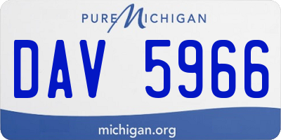 MI license plate DAV5966