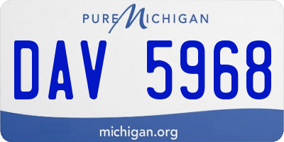 MI license plate DAV5968