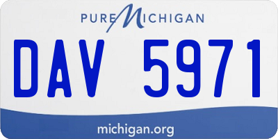 MI license plate DAV5971