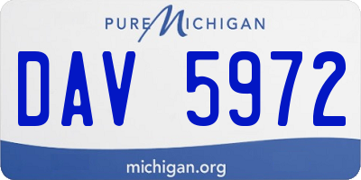 MI license plate DAV5972