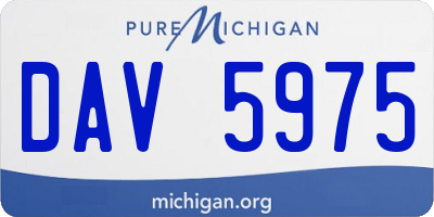 MI license plate DAV5975