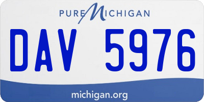 MI license plate DAV5976