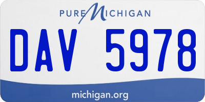 MI license plate DAV5978