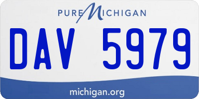 MI license plate DAV5979