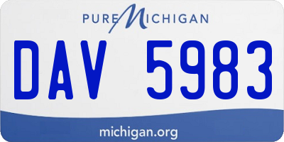 MI license plate DAV5983