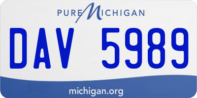 MI license plate DAV5989