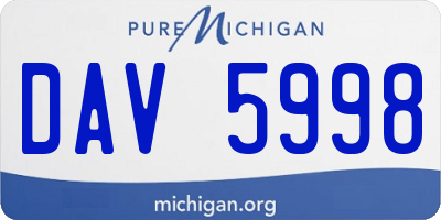MI license plate DAV5998