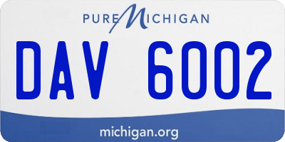MI license plate DAV6002