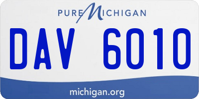 MI license plate DAV6010