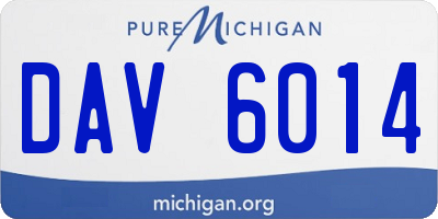 MI license plate DAV6014