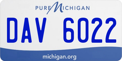 MI license plate DAV6022