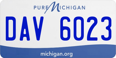 MI license plate DAV6023