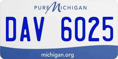 MI license plate DAV6025