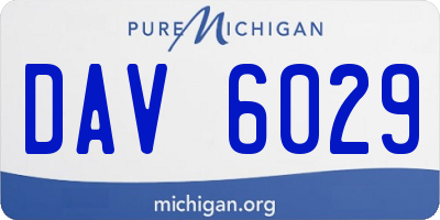 MI license plate DAV6029