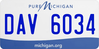 MI license plate DAV6034