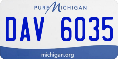 MI license plate DAV6035