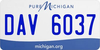 MI license plate DAV6037
