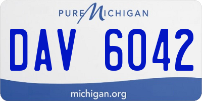 MI license plate DAV6042