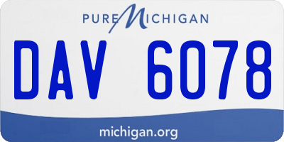 MI license plate DAV6078