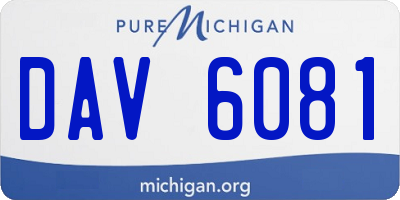 MI license plate DAV6081