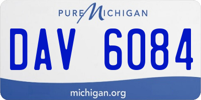 MI license plate DAV6084