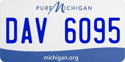 MI license plate DAV6095