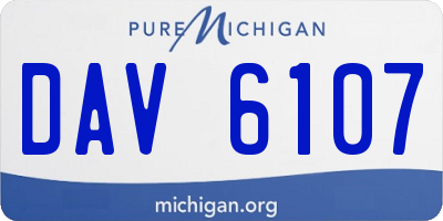 MI license plate DAV6107