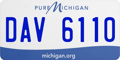 MI license plate DAV6110