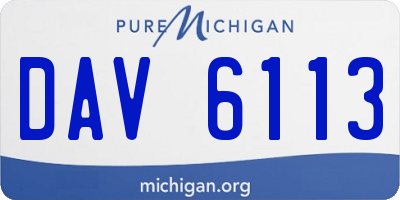 MI license plate DAV6113
