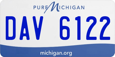 MI license plate DAV6122