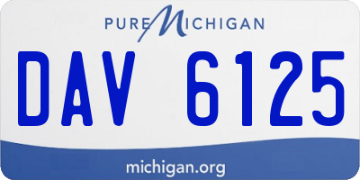 MI license plate DAV6125