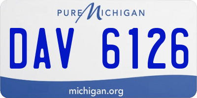 MI license plate DAV6126