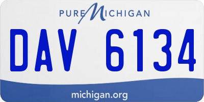 MI license plate DAV6134