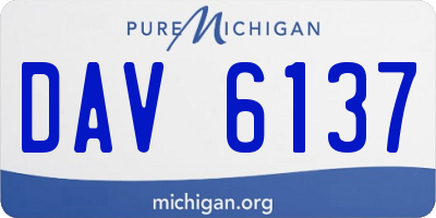 MI license plate DAV6137