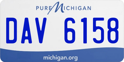MI license plate DAV6158