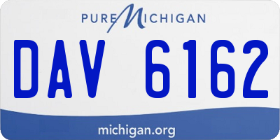 MI license plate DAV6162