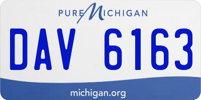 MI license plate DAV6163