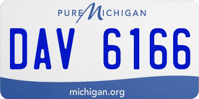 MI license plate DAV6166