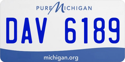 MI license plate DAV6189