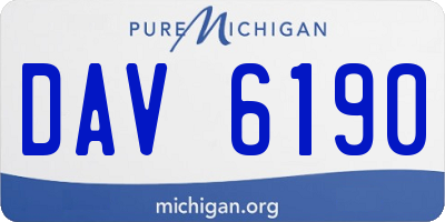MI license plate DAV6190